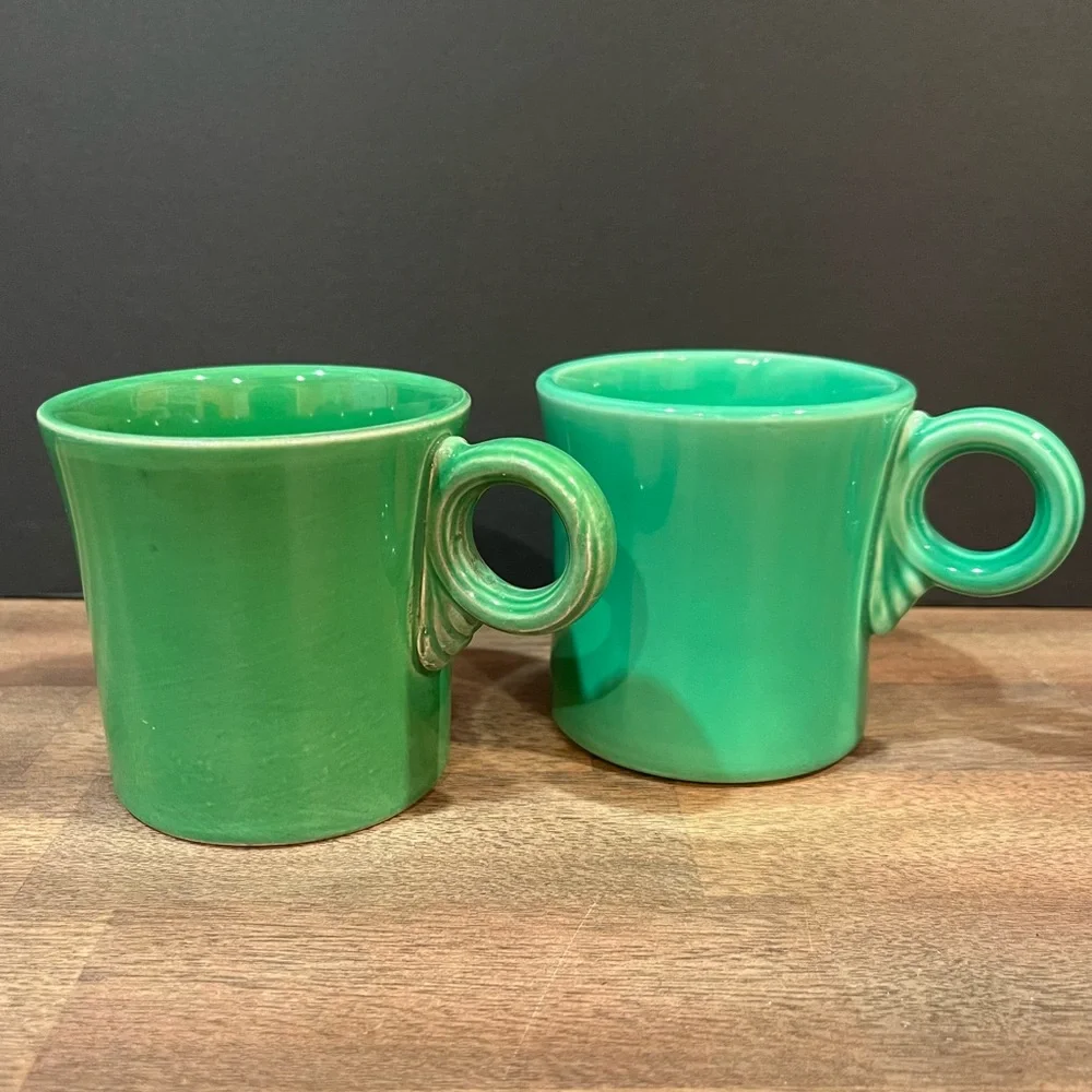 Vintage Fiesta Tom and Jerry Mugs in Original Green
